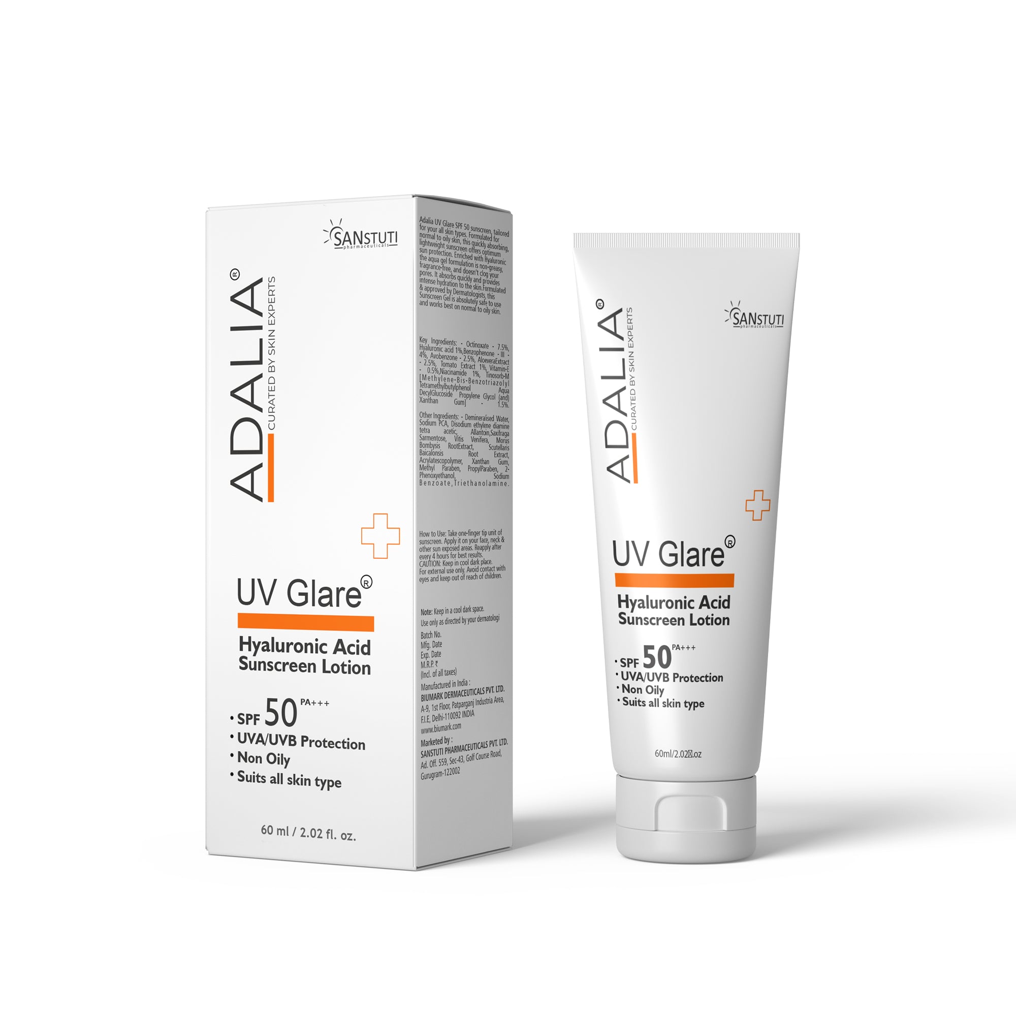 Adalia UV Glare Hyaluronic Acid-Sunscreen Lotion (SPF-50P+)