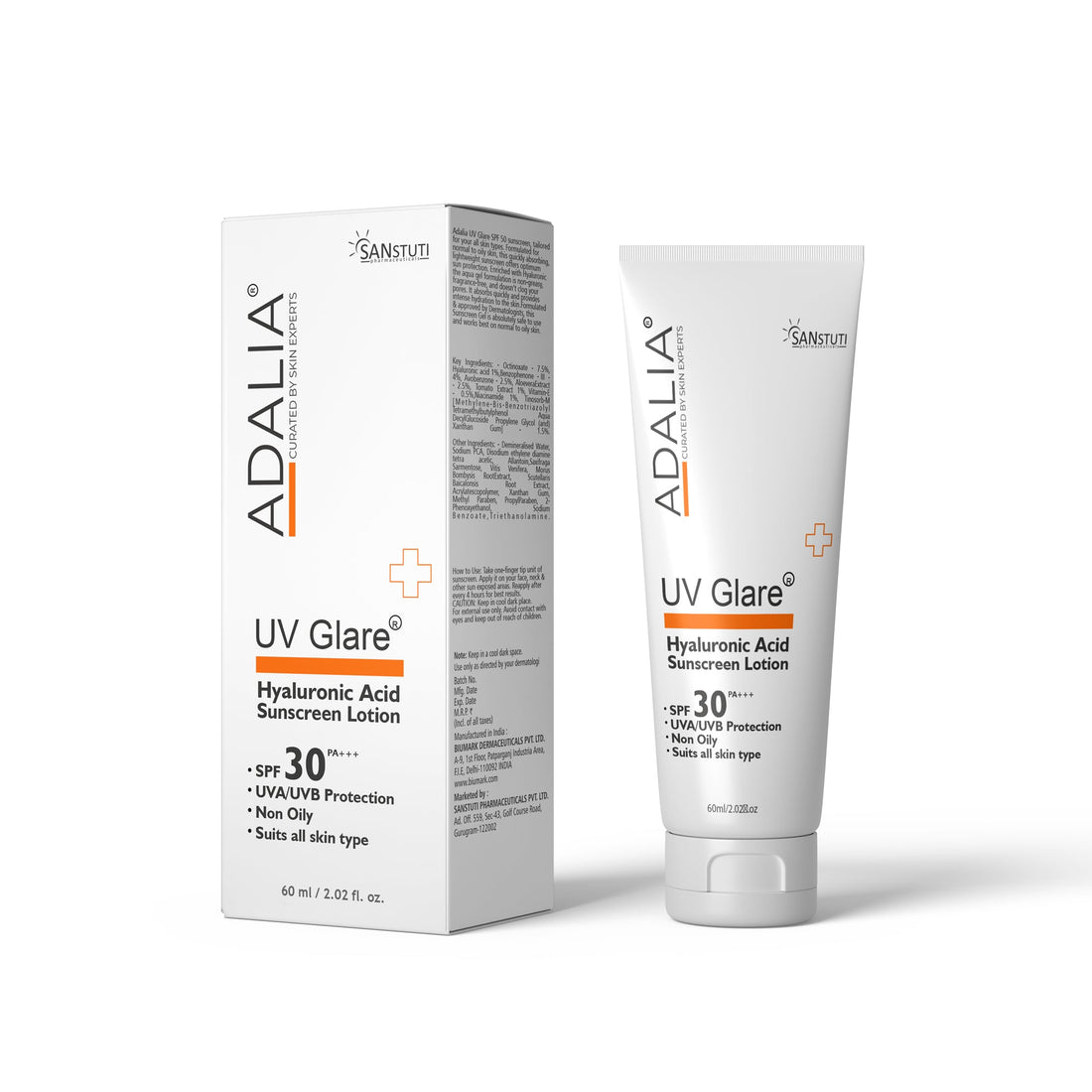 Adalia UV Glare Hyaluronic Acid-Sunscreen Lotion (SPF-30P+)